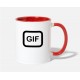 Gif Icon White/Red Mugs